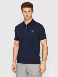 Napapijri Polo Elbas NP0A4GB4 Granatowy Regular Fit. Niebieskie koszulki polo męskie Napapijri, l, bez wzorów, z bawełny, bez ramiączek. Za 209.99 zł.