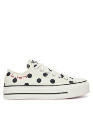 Converse Trampki Chuck Taylor All Star Lift Platform Polka Dots A10689C Beżowy. Brązowe trampki i tenisówki damskie Converse, bez wzorów, z materiału, retro, bez zapięcia. Za 289.99 zł.