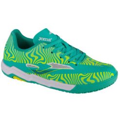 Buty halowe - halówki chłopięce, Evolution Jr 24 EVJW IN. Niebieskie buty sportowe chłopięce Joma, bez wzorów, bez zapięcia, do piłki nożnej. Za 129.99 zł.