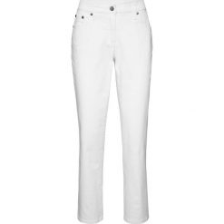Spodnie ze strukturalnego twillu ze stretchem STRAIGHT bonprix biały. Spodnie materiałowe damskie marki bonprix. Za 59.99 zł.