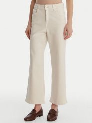 Marella Spodnie materiałowe Hobby 2615131271 Écru Straight Fit. Spodnie materiałowe damskie Marella, bez wzorów, z bawełny. Za 499.99 zł.