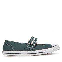 Baleriny Converse. Zielone baleriny damskie Converse, bez wzorów, retro, bez obcasa. Za 209.99 zł.