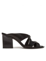 Max Mara Klapki Doublewedge 2514521112600 Czarny. Czarne klapki damskie Max Mara, bez wzorów, ze skóry, bez obcasa. Za 1,849.00 zł.