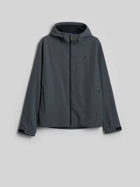 4F Kurtka softshell wiatroodporna membrana 5000 męska - szara XL. Szare kurtki męskie 4f, m, bez wzorów, z materiału, klasyczne, bez kaptura. Za 299.99 zł.