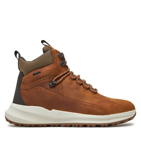 Trzewiki Geox. Brązowe botki męskie Geox, bez wzorów, bez zapięcia. Za 489.99 zł.