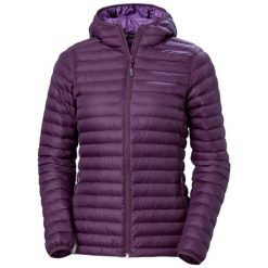 Damska ocieplana kurtka z kapturem Helly Hansen Sirdal. Fioletowe kurtki damskie Helly Hansen, bez wzorów, z puchu, z kapturem. Za 596.00 zł.