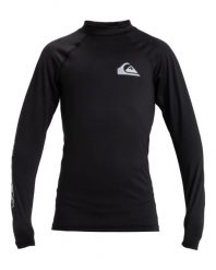 Koszulka surfingowa z długim rękawem dla Chłopców EVERYDAY UPF 50. Czarne t-shirty dla chłopców Quiksilver, bez wzorów, z elastanu, bez ramiączek. Za 129.99 zł.
