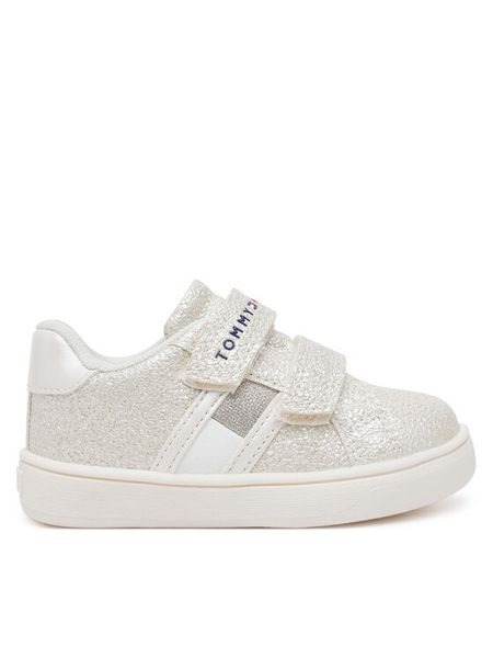 Tommy Hilfiger Sneakersy Flag Low Cut Velcro Sneaker T1A9-33726-0375 M Écru. Buty sportowe dziewczęce Tommy Hilfiger, bez wzorów, ze skóry, bez zapięcia. Za 189.99 zł.