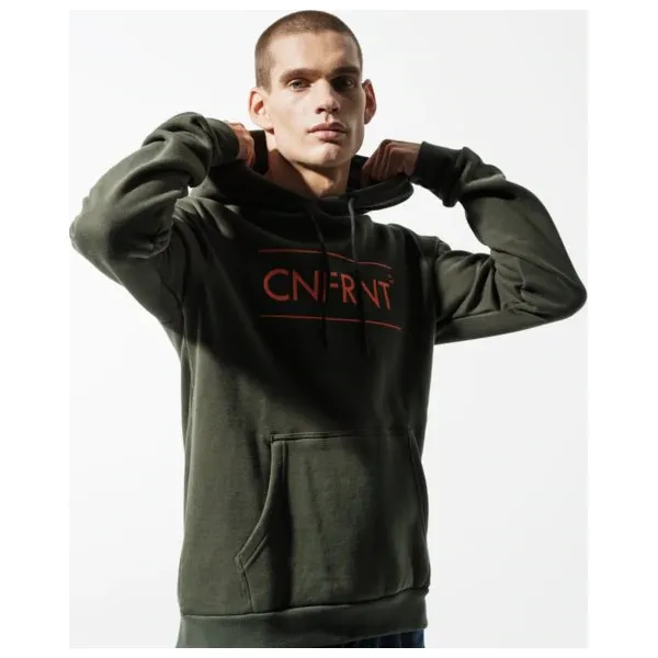 Confront Bluza Z Kapturem Essential Khk Hoody , khaki, rozmiar M. Brązowe bluzy męskie Confront, m, bez wzorów, z bawełny, z kapturem. Za 179.99 zł.