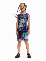 Desigual Sukienka codzienna 23SGVK19 Niebieski Regular Fit. Niebieskie sukienki dla dziewczynek Desigual, bez wzorów, z wiskozy, bez ramiączek. Za 469.99 zł.