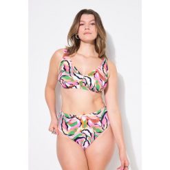 Damskie Figi od bikini figi krój z wysokim stanem kolorowy nadruk. Białe bikini damskie Ulla Popken, plus size, bez wzorów, plus size. Za 93.99 zł.