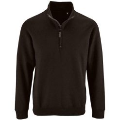 Sweter Męski Stan Zip Z Kołnierzem Stojącym. Czarne swetry przez głowę męskie SOL'S, m, bez wzorów, bez kołnierzyka. Za 118.99 zł.