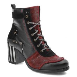 Bordowe Botki Maciejka Eleganckie Buty Na Obcasie. Czarne kozaki damskie Maciejka, ze skóry, bez obcasa, na obcasie. Za 459.00 zł.