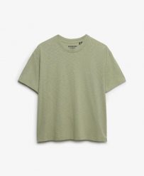 Superdry Studios Crew T-Shirt bawełna-lyocell, relaxed fit. Zielone t-shirty damskie Superdry., uniwersalny, bez wzorów, z bawełny, klasyczne, bez kołnierzyka. Za 137.70 zł.