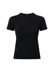 Opus Koszulka - Samuna Kobiety Bawełna czarny, 40. Czarne t-shirty damskie Opus, bez wzorów, z bawełny, eleganckie, bez kołnierzyka. Za 179.95 zł.