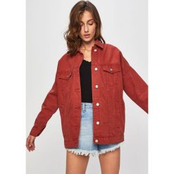 Answear - Kurtka jeansowa. Brązowe kurtki damskie ANSWEAR, m, bez wzorów, z bawełny, krótkie, bez kaptura. Za 149.90 zł.