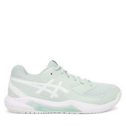 Buty do tenisa Asics. Zielone obuwie sportowe damskie Asics, bez wzorów, tenisowe. Za 289.99 zł.