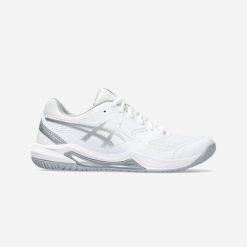 Buty tenisowe damskie Asics Gel Dedicate 8 na każdą nawierzchnię. Obuwie sportowe damskie Asics, bez wzorów, tenisowe. W wyprzedaży za 249.99 zł.