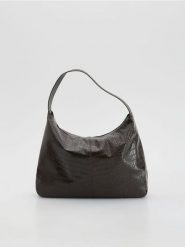Torebka hobo - mahoniowy. Brązowe torebki do ręki damskie Reserved, bez wzorów, ze skóry, bez dodatków. Za 129.99 zł.