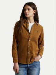 Polo Ralph Lauren Koszula 211A93203004 Brązowy jasny Regular Fit. Brązowe bluzki damskie Polo Ralph Lauren, xl, bez wzorów, z bawełny, bez kołnierzyka, bez ramiączek. Za 859.99 zł.