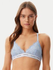 Guess Biustonosz z fiszbiną O97C02 KBBT0 Błękitny. Niebieskie biustonosze Guess, z aplikacjami, z syntetyku. Za 99.99 zł.