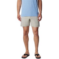 Spodenki sportowe męskie Columbia Black Mesa Woven. Szare krótkie spodenki sportowe męskie Columbia, m, bez wzorów, z elastanu, trekkingowe. W wyprzedaży za 269.00 zł.