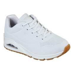 Buty SKECHERS UNO STAND ON AIR Biały. Białe obuwie sportowe damskie Skechers, bez wzorów, z materiału, trekkingowe, Skechers Sport. Za 279.99 zł.