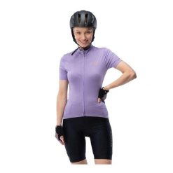 Koszulka Kolarska Damska Skuli. Fioletowe t-shirty damskie RADVIK, s, bez wzorów, z elastanu, bez kołnierzyka. Za 265.80 zł.
