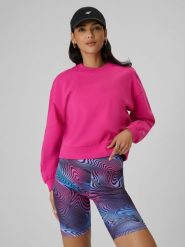 4F Bluza dresowa regular bez kaptura damska - różowa L. Czerwone bluzy damskie 4f, l, bez wzorów, z dresówki, klasyczne, bez kołnierzyka, bez ramiączek, bez kaptura. Za 159.99 zł.