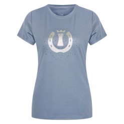 Koszulka damska Imperial Riding Hally. Niebieskie koszulki sportowe damskie IMPERIAL RIDING, bez wzorów, bez kołnierzyka, bez ramiączek, do jazdy konnej. Za 201.50 zł.