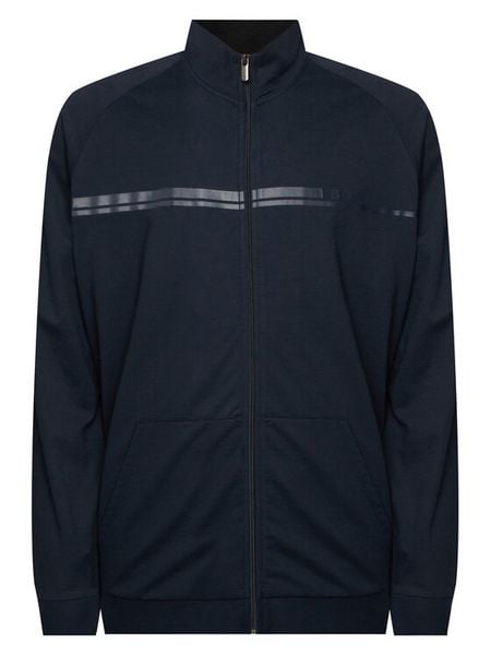 BOSS Bluza Authentic Jacket Z 50554779 Granatowy Regular Fit. Niebieskie bluzy męskie Boss, m, bez wzorów, z bawełny, bez kaptura. Za 407.99 zł.