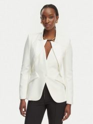 Elisabetta Franchi Marynarka GI-192-61E2-V490 Biały Regular Fit. Białe żakiety damskie Elisabetta Franchi, bez wzorów, z syntetyku. Za 2,089.00 zł.