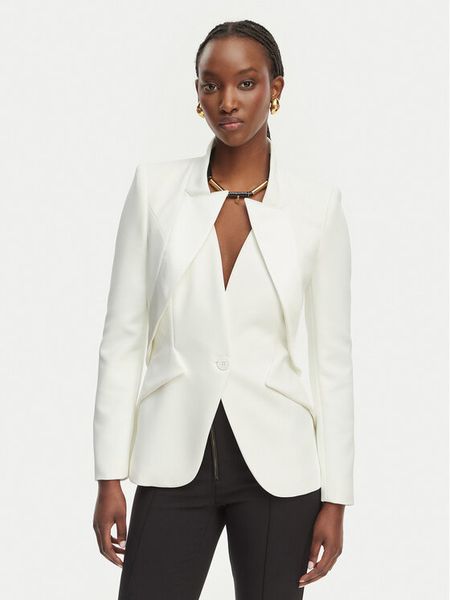 Elisabetta Franchi Marynarka GI-192-61E2-V490 Biały Regular Fit. Białe żakiety damskie Elisabetta Franchi, bez wzorów, z syntetyku. Za 2,089.00 zł.