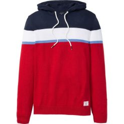 Sweter z kapturem Regular Fit bonprix czerwony - w paski. Swetry przez głowę męskie marki bonprix. Za 89.99 zł.