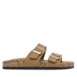 Klapki Jenny Fairy. Brązowe klapki damskie Jenny Fairy, bez wzorów, bez obcasa. Za 69.99 zł.