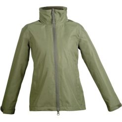 Dziewczęca wodoodporna kurtka jeździecka HKM Rainy Day. Zielone kurtki i płaszcze dla dziewczynek HKM, bez wzorów, z materiału, bez kaptura. Za 219.00 zł.