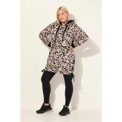 Damskie Długa bluza z kapturem wzór w panterkę tasiemka satynowa kaptur. Czarne bluzy damskie Ulla Popken, plus size, bez wzorów, z bawełny, z kapturem. Za 294.99 zł.