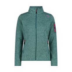Bluza polarowa damska CMP Haze Jacket Knitted. Zielone bluzy damskie CMP, na zimę, l, bez wzorów, z polaru, bez kaptura. Za 294.20 zł.