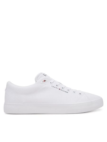 Tommy Hilfiger Tenisówki Th Hi Vulc Low Core Canvas FM0FM05396 Biały. Białe trampki męskie Tommy Hilfiger, bez wzorów, z materiału, bez zapięcia. Za 239.99 zł.