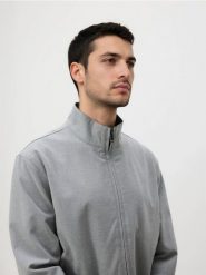 Kurtka ze stójką - jasnoszary. Szare kurtki męskie Reserved, l, bez wzorów, z tkaniny, bez kaptura. Za 249.99 zł.