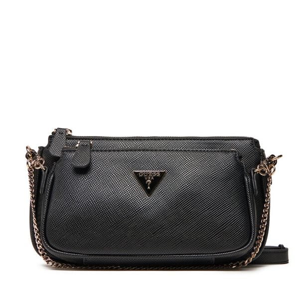 Torebka Guess. Czarne listonoszki damskie Guess, z aplikacjami, bez dodatków. Za 379.99 zł.