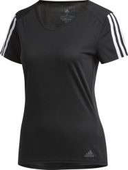 Adidas Koszulka damska Run 3 Stripes Tee czarna r. XS (CZ7569). Czarne t-shirty damskie Adidas, xs, bez wzorów, bez kołnierzyka. Za 81.00 zł.