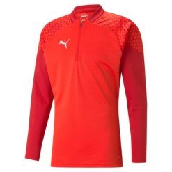 Koszulka z długim rękawem 1/4 Puma Team Cup. Czerwone koszulki sportowe męskie Puma, m, bez wzorów, z dresówki, bez kołnierzyka, bez ramiączek, na fitness i siłownię. Za 205.97 zł.