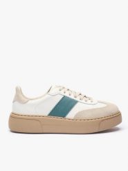 Sneakersy z zielonym akcentem. Brązowe półbuty damskie Ryłko, bez wzorów, ze skóry, eleganckie, z okrągłym noskiem, bez obcasa, na płaskiej podeszwie, bez zapięcia. Za 429.99 zł.