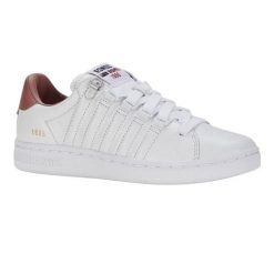Trampki Damskie Skóra Lozan II. Białe trampki i tenisówki damskie K-SWISS, bez wzorów, z koronki, klasyczne, bez zapięcia. Za 219.00 zł.