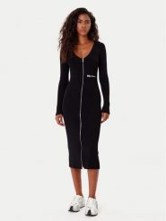 Karl Lagerfeld Jeans Sukienka dzianinowa A4W13011 Czarny Slim Fit. Czarne sukienki damskie Karl Lagerfeld Jeans, xs, bez wzorów, z dzianiny, bez kołnierzyka, bez ramiączek. Za 759.99 zł.