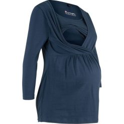 Shirt ciążowy i do karmienia, rękawy 3/4 bonprix ciemnoniebieski. Bluzki damskie bonprix. Za 44.99 zł.