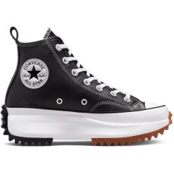 Buty sportowe Converse Run Star Hike Platform Foundational Leather. Czarne obuwie sportowe damskie Converse, bez wzorów, ze skóry. W wyprzedaży za 436.55 zł.