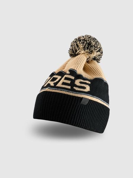 4F Czapka zimowa z dodatkiem wełny męska - beżowa L. Brązowe czapki i kapelusze męskie 4f, na zimę, bez wzorów, z wełny, klasyczne. Za 89.99 zł.