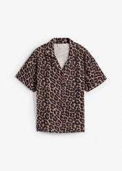 Bluzka oversize z przewiewnego muślinu z czystej bawełny. Szare bluzki damskie bonprix, bez wzorów, z bawełny, bez kołnierzyka, bez ramiączek. Za 124.99 zł.